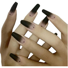 N\C MZSX 24 gabali Matte False Nails, mākslīgie nagi, pilns pārklājums, Halloween Fancy Dress, rotā, viegli lietojami un ilgi noturīgi, sieviešu meiteņu DIY nagu uzlikšanas padomi