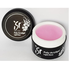 Isr Nail Care ISR Poly Acrylic Gel Light Pink 30 ml UV-LED hibrīda UV gēls Akrila veidošanas gēls Pienaini rozā krāsā