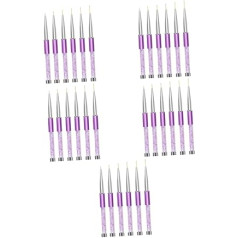 Minkissy 30 gab Nail Art zīmēšanas pildspalva Violeta gēla nagu poļu dzirksti nagu poļu gliteru nagu poļu nagu Diamond Pen Nail Art Liner Pen Nail Brush Nail Art Supplies Nail Salon Accessory