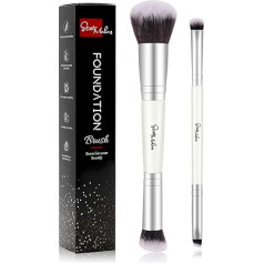 Start Makers Make Up Brush Pack of 2 Double-Sided Foundation Brush Concealer Brush, augstas kvalitātes sintētiskā grima ota šķidrās pūderveida pūderveida konsīleru krēma sajaukšanai