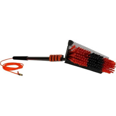 Genius Telescopic Hydrocleaner Cleaning Brush Set 6-Piece Telescopic Rod with Brush, 7 Metres Long, for Glass, Roofs, Cars, Caravans, 5-in-1 Cleaning Function Including Water Pipe