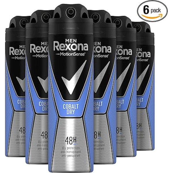 Rexona Cobalt vīriešu dezodorants izsmidzināms 6 x 150 ml iepakojums