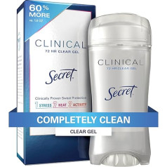 Secret Clinical Strength dezodorants un antiperspirants sievietēm, caurspīdīgs gēls, absolūti tīrs, 60 ml