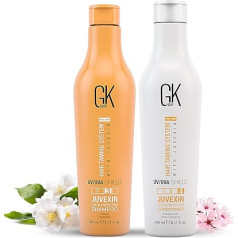 Gk Hair Global Keratin Coloured Shield šampūna un kondicioniera komplekts (8,11 fl oz/240 ml) dziļi attīrošs, mitrinošs, aizsargājošs pret karstumu krāsotiem, sausiem, bojātiem, cirtainiem un cirtainiem, frizētiem matiem