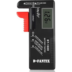 D-FantiX Digitaler Batterietester Batterieprüfer Batterie und Akku Volt Prüfgerät für AA AAA C D 9V 1.5V Knopf Knopfzellen-BT-168D