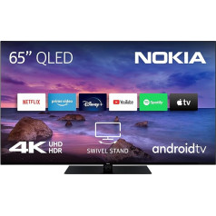 Nokia 65 collu (164 cm) QLED 4K UHD televizors Smart Android TV (HDR10, DVB-C/S2/T2, Netflix, Prime Video, Disney+) - QN65GV315ISW - 2023