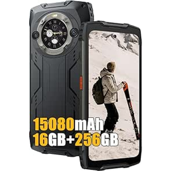 Blackview BV9300Pro 16GB + 256GB āra viedtālrunis bez līguma 2024, MTK G99, 6,7 collu FHD+ 2.4K dubultekrāns, 64MP + 32MP, Android 13, 15080mAh, 4G LTE āra mobilais tālrunis, ūdensizturīgs IP68 NFC