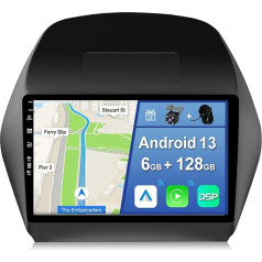 YUNTX [6GB + 128GB] Android 13 auto radio Hyundai Tucson IX35 (2010-2015)-[Integrēts CarPlay/Android Car/DSP/GPS]-10.1 collu IPS 2.5D-CAM+MIC-DAB/Mirror Link/Bluetooth 5.0/360 Camera/Steering Wheel