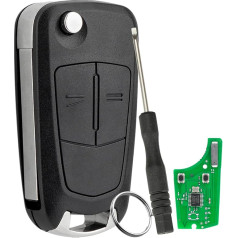 Vauxhall 2 Flip Key 433MHz PCF7941 mikroshēma Delphi Vauxhall Corsa D/Meriva B ar skrūvgriezi un atslēgu gredzenu