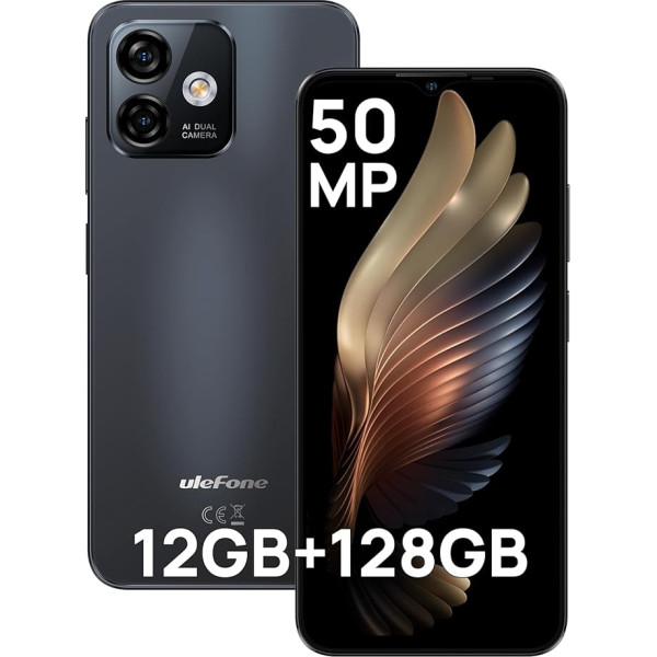 Ulefone Note 16 Pro viedtālrunis bez līguma, 12GB + 128GB/256GB SD 50MP kamera Octa Core Android 13 Mobilais tālrunis bez līguma 6,52 collu HD+ 4400mAh, 4G Dual SIM Mobilais tālrunis Sejas karte