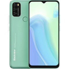 Blackview A70 Android 11 viedtālrunis bez līguma, 6,5 collu HD+ ekrāns, 8,3 mm plāns un viegls, 5380 mAh akumulators, astoņkodolu 3GB + 32GB, 13MP + 5MP, Dual SIM mobilais tālrunis 4G, sejas atbloķēšana &