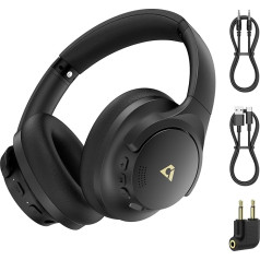 1Mii austiņas pāri ausīm Bluetooth bezvadu, hibrīda aktīvā trokšņu slāpēšana, bezvadu un vadu ANC austiņas, LDAC Hi-Res Audio, 75H atskaņošanas laiks, 5 mikrofoni, kristāldzidri zvani ceļojumiem -Y8