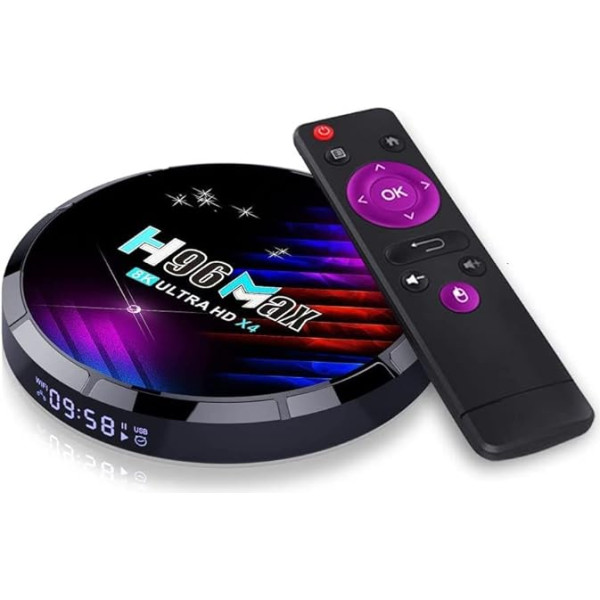 Android TV Box H96 MAX Android 11.0 S905X4 4GB RAM 64GB ROM Atbalsta AV1 6K 3D 1080P 2.4/5.0GHz WiFi BT4.0 10/100M Ethernet HDMI 2.0 H.265