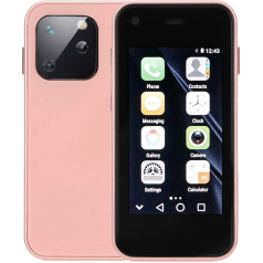 Dpofirs XS13 3G viedtālrunis atbloķēšanai, 2,5 collu kabatas studentu mobilais tālrunis bērniem ar Android 6.0, 1GB 8GB, 2MP 5MP, WiFi, BT, GPS (Sakura Pink)