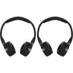 KIMISS 2 Pack Wireless Car Headphones 2 Channel IR Wireless Headphones Foldable Headphones DVD Player In-Car System Fit Wireless Entertainment