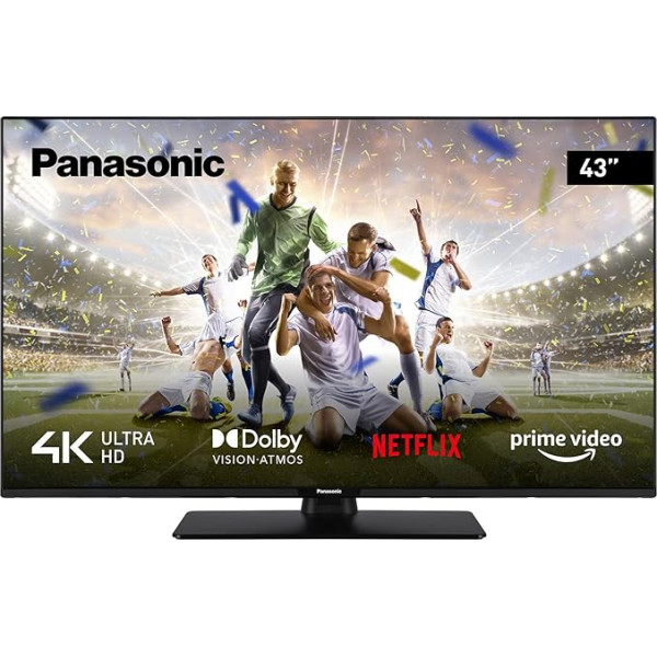 Panasonic TX-43MX600E, 43 collu 4K Ultra HD LED Smart TV, augsta dinamiskā diapazona (HDR), Linux TV, Dolby Atmos un Dolby Vision, Google Assistant un Amazon Alexa atbalsts, Bluetooth, melns