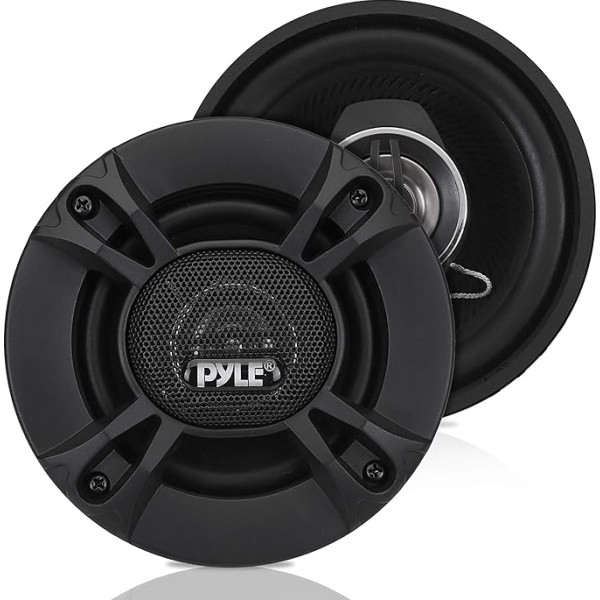 Pyle 2-dimensiju skaļrunis 10 cm (4 collas) - Auto skaļrunis 240 W, 4 Ω pretestība, 1/2 collas neodīma skaļrunis, 4,6 cm (1,81 collas) uzstādīšanas dziļums, ASV spole, poli injekcijas membrāna - iebūvēts