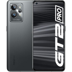 GT 2 Pro 5G viedtālrunis, Snapdragon 8 Gen 1, jaudīgs 5000 mAh akumulators, 65W SuperDart uzlāde, 1-120 Hz ADFR, Dual SIM, 12+256 GB, melns tērauds