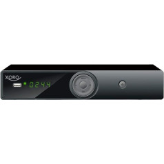 Xoro HRS 8656 Digitālais satelīta uztvērējs ar LAN savienojumu (HDTV, DVB-S2, HDMI, SCART, SCART, USB 2.0 multivides atskaņotājs), melns