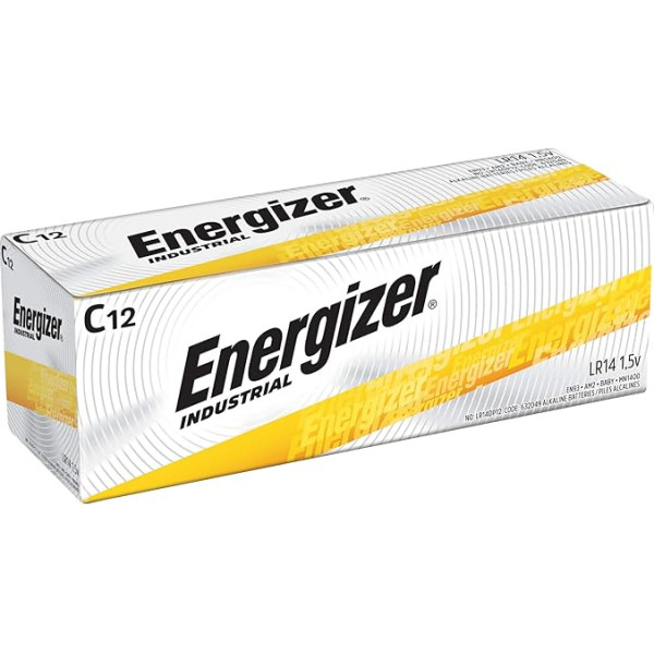 Energizer Industrielle langlebige C-Batterie, LR14, Ref 636107, 12 Stück