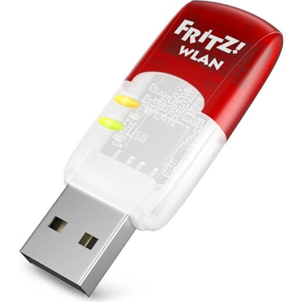 AVM Fritz! WLAN Stick, AC 430 MU-MIMO (līdz 433 Mb/s, divjoslu WLAN 2,4 GHz vai 5 GHz savienojumiem, vairāku lietotāju MIMO, WPA2)