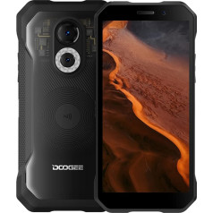 DOOGEE Android 12 Āra mobilais tālrunis bez līguma S61 Pro, Helio G35 2,3 GHz, 6 GB + 128 GB, 48 MP nakts redzamības kamera, IP68 viedtālrunis, izturīgs, ūdensizturīgs, 6,0 collu HD+ ekrāns, Dual SIM, GPS