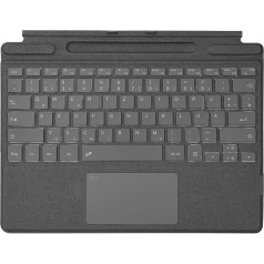 Rii Surface tastatūra Surface Pro 9/Pro 8/Pro X, Bluetooth 5.2 tastatūra ar skārienpaliktni un 7 krāsu fona apgaismojumu - pelēka QWERTZ (ligzdā nevar uzlādēt Surface Pen)