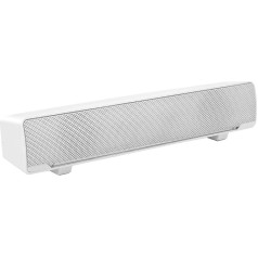 cigemay Pārnēsājams 3D Stereo Soundbar USB DSP vadu Bass Surround skaņu panelis ar 3,5 mm audio kontaktdakšu mobilajam tālrunim/galda/projektoram/mājas kinozālei/bāram/MP3/MP4 (balts)