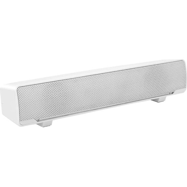 cigemay Pārnēsājams 3D Stereo Soundbar USB DSP vadu Bass Surround skaņu panelis ar 3,5 mm audio kontaktdakšu mobilajam tālrunim/galda/projektoram/mājas kinozālei/bāram/MP3/MP4 (balts)