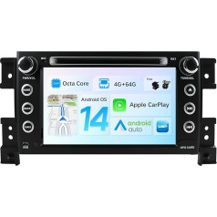 BXLIYER Android 14 Auto radio priekš Suzuki Grand Vitara (2005-2018) - 4G+64G - Iebūvēts DSP/Carplay/Android Car - LED kamera + mikrofons - 8 collu 2 DIN - Vadāms no stūres Dab 4G WiFi 360 kamera Fast Boot