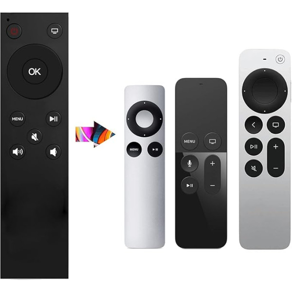 FOXRMT Universālā tālvadības pults Apple TV 4K/Apple TV Gen 1 2 3/Apple TV HD A2169 A1842 A1625 A1427 A1469 A1378 A1218 bez balss pogas