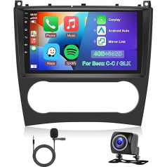 Hodozzy 4G + 64G auto radio priekš Mercedes-Benz C-Class / GLK W203 C200 C230 C240 C320 C350 CLK W209 2005-2009 Android 8 Core 9 Inch Touchscreen Navigation Carplay Android Car 2 DIN Radio Bluetooth