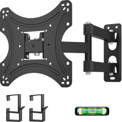 Muchen TV Wall Mount Swivelling Tilting TV Bracket for TVs 26-50 Inches up to 22 kg Max. VESA 200 x 200 mm with Small Spirit Level Wall Mount with Screws and Dowels