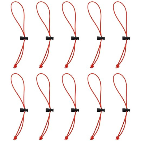 sourcing map 10 Stück elastiska kabeļu savienotājs, 25 cm, Mehrzweck-Kabel-Organizer, extra dick, verstellbarer Kabelgurt, Knebelbinder, wiederverwendbar, für Zuhause, Büro, Reisen, Rot