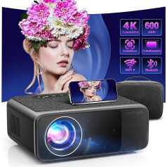 Automātiskās fokusēšanas/4K atbalsts: HYTOBP LT2 600 ANSI projektors ārtelpai, auto 6D trapeces un 50% tālummaiņa, Bluetooth 5.1, projektors 4K mājas kino iOS/Android/TV stick