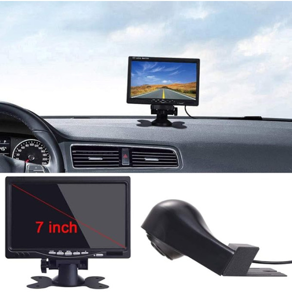 Aizmugures skata kamera Transporta logs + 7 collu TFT LCD ekrāns Automašīnas monitora bremžu gaisma Auto jumta atpakaļgaitas kamera Mercedes Benz Viano Vito W639 Van 3 bremžu gaisma 2003-2014