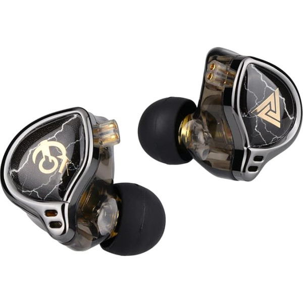 LINSOUL QKZ x HBB 10 mm HiFi In-Ear monitora austiņas ar titāna pārklājumu un membrānu, daļēji atvērtu dobumu, noņemams sudrabots 2 adatu kabelis, trokšņu slāpēšana audiofilam (ar mikrofonu)