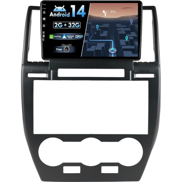 BXLIYER Android 14 IPS Auto Radio piemērots Land Rover Freelander 2 (2007-2012) - Iebūvēts CarPlay Android Car - Bezmaksas atpakaļgaitas kamera - 2G + 32G - 9 collu 2 DIN - DSP DAB SWC 4G BT WiFi Fast Boot