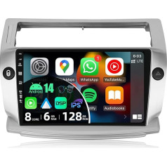 JOYX - [6G+128G] - Android 12 autoradio piemērots Citroen C4/C-Quatre/C-Triomphe (2004-2012) - Wireless Carplay/Android Car - Kamera un mikrofons - IPS 9 collu 2 DIN - DSP SWC WiFi DAB Fast-Boot 360 kamera