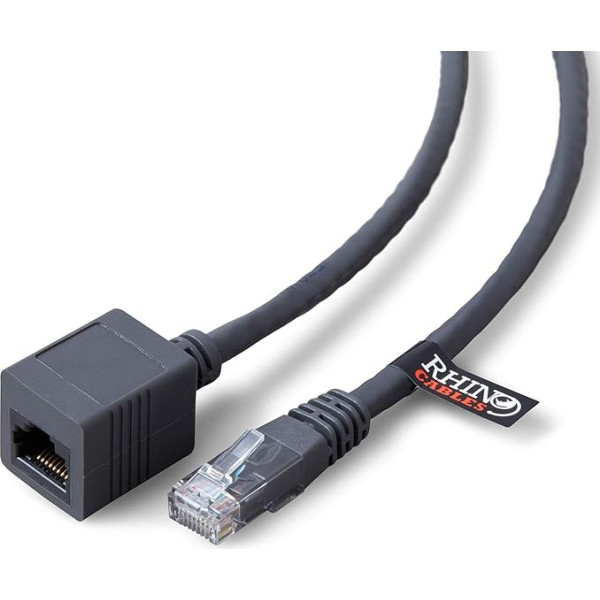 rhinocables Cat6 Verlängerungskabel für Ethernet Kabel, Gigabit Lan Kabel, Netzwerkkabel und RJ45 Kabel Adapter Kabel für Ethernet, Lan, Netzwerk Verlängerung (0,5m)