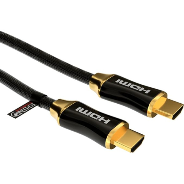 rhinocables Ultra-HDMI + Ethernet kabeļu savienojums zelta metāls ar aizsargapvalku Ultra HD (1080p/2160p) (1m)