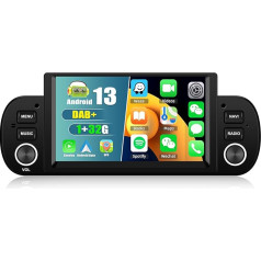 CAMECHO Android 13 DAB+ satelīta radio Fiat Panda 2013-2020, 6,2 collu [1+32G] Bluetooth radio ar WiFi GPS Mirror Link FM/RDS stūres vadības stūres atbalsts atpakaļgaitas kamera + Canbus