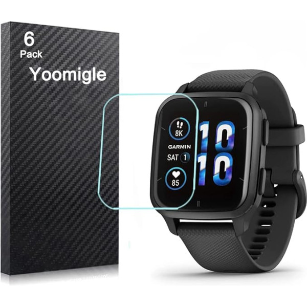 Yoomigle Pack of 6 Compatible with Garmin Venu Sq 2 Screen Protector Aizsargplēves Garmin Venu SQ2 Smartwatch Screen Protector Filmas Crystal Clear HD Anti-Scratch Anti-Fingerprint