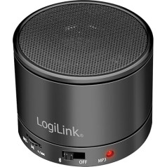 LogiLink Bluetooth 5.3 skaļrunis ar iebūvētu mikrofonu, FM radio un MicroSD karšu lasītāju, melns