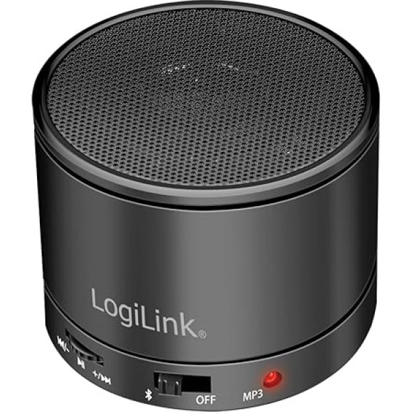 LogiLink Bluetooth 5.3 skaļrunis ar iebūvētu mikrofonu, FM radio un MicroSD karšu lasītāju, melns