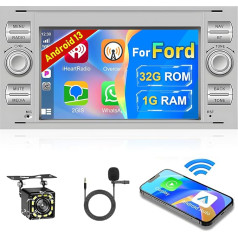 Podofo Auto radio Ford Transit C-Max S-Max Galaxy Kuga Connect Fiesta, 7 collu 1+32G Android 13 Radio ar Wireless Carplay/Android Car Hi-Fi Bluetooth RDS FM GPS WiFi USB SWC USB + AHD Reversing