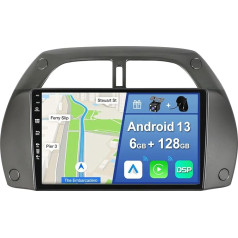 YUNTX [6GB + 128GB] Android 13 auto radio Toyota RAV4 (2001-2006)-[Integrēts CarPlay/Android Car/DSP/GPS]-9 collu IPS 2.5D kamera + MIC-DAB/Mirror Link/Bluetooth 5.0/360 kamera/stūresrats