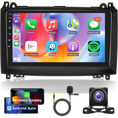 Android auto radio priekš Mercedes Benz W169 W245 B160 B170 B170 B180 B200 W639 Vito Viano W906 Sprinter ar Wireless Carplay Android Car Navigation GPS WiFi 9 collu auto radio ar Bluetooth FM/RDS/DAB aizmugurējais