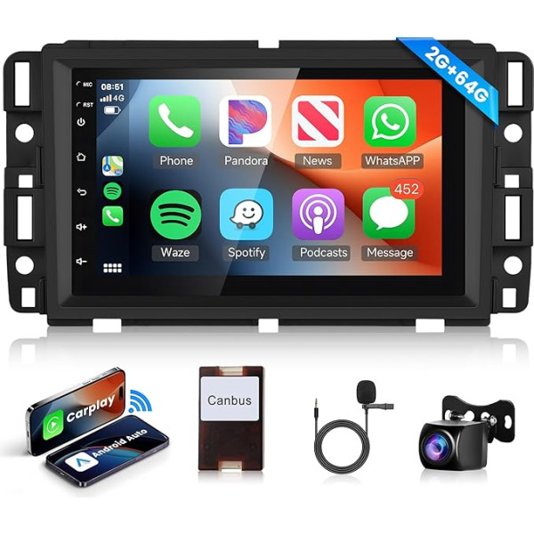 2G+64G Android auto radio priekš Chevrolet Buick GMC Hummer