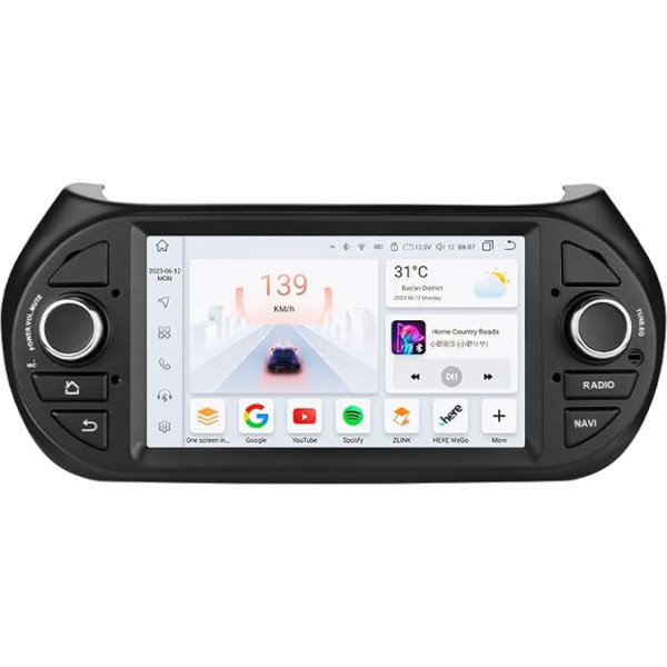 hizpo Android 12 7 collu autoradio Fiat Frorino 2008-2017, 8-core 4G 32G GPS navigācija Fiat Egea radio ar Wireless CarPlay Android Car Bluetooth DAB WiFi 4G Mirror Link aizmugures/priekšējā kamera